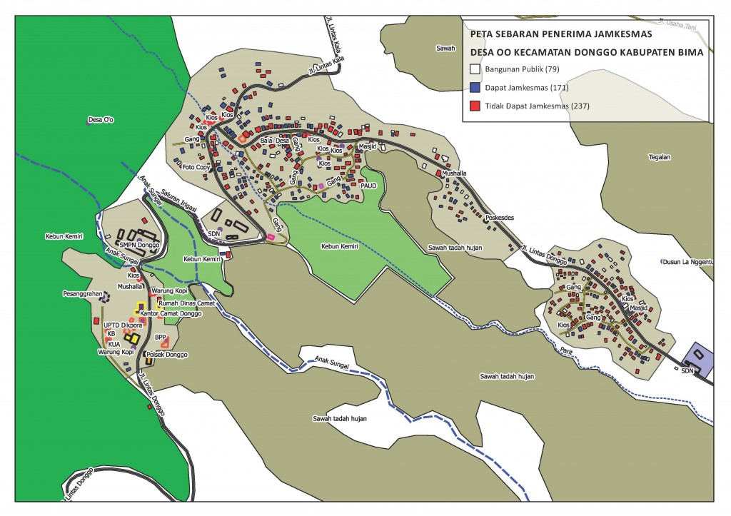 Peta Sebaran Penerima Jamkesmas Desa O'O - Kab Bima